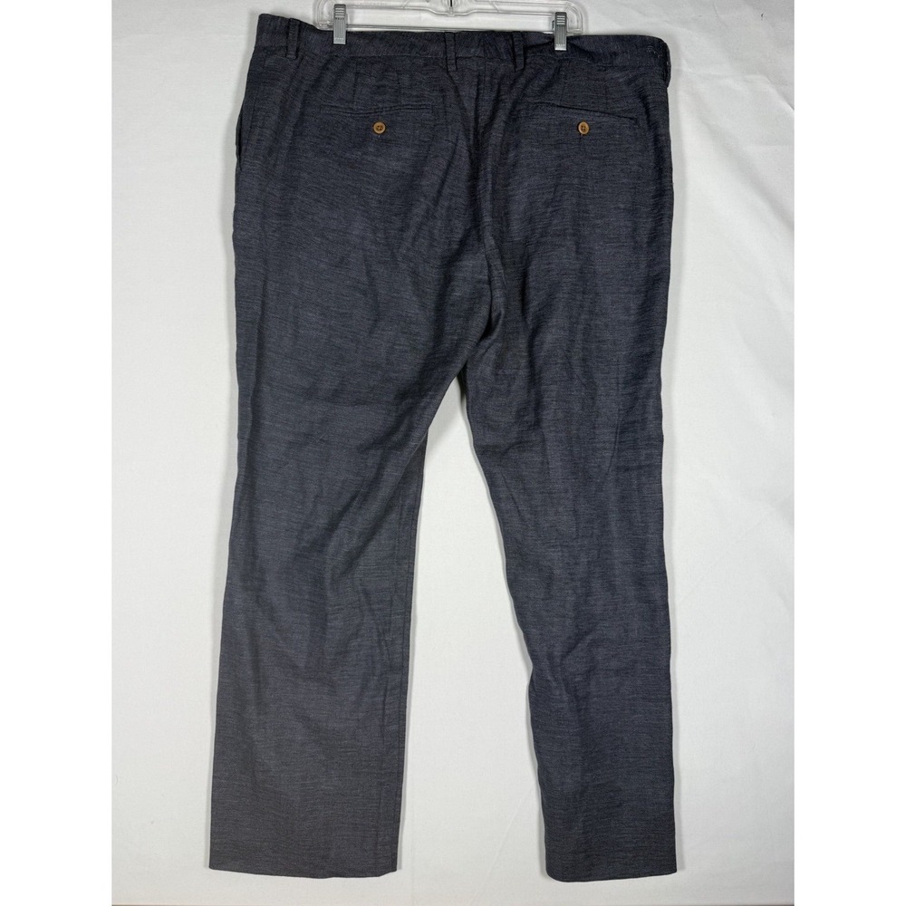 Tommy Bahama Beach Linen Blend Mens Pants Size 42x30 Gray Blue Herringbone Chino - Picture 2 of 7
